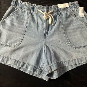 Light Blue Denim Drawstring Women’s Shorts